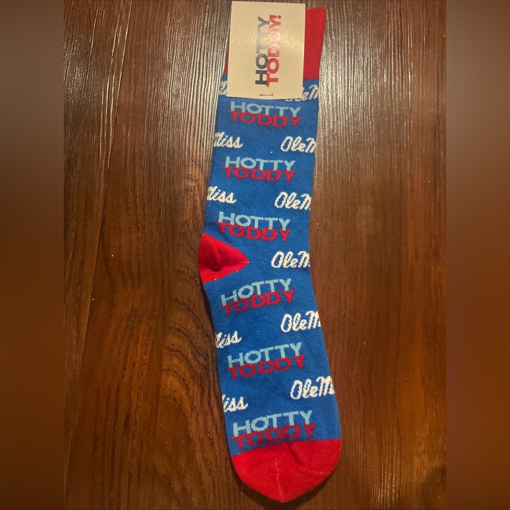 Ole Miss Hotty Toddy Blue and Red Men's Socks